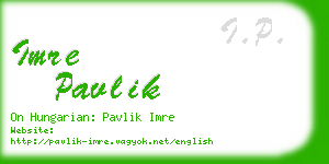 imre pavlik business card